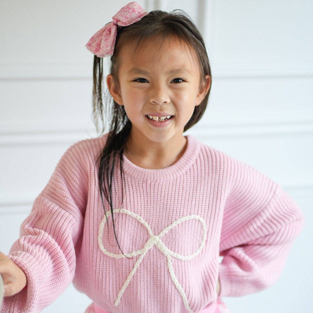 Sweet Wink - Bow Yarn Knit Sweater - Kids Sweaters - Girls Clothes