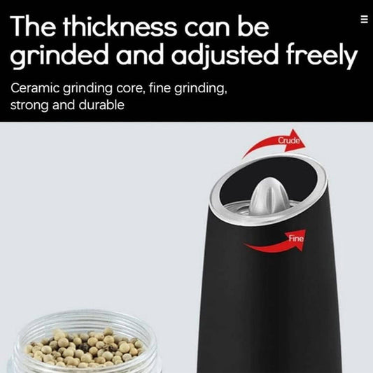 Vigor Path - Black Salt & Pepper Grinder Set, Adjustable Coarseness, 2pcs