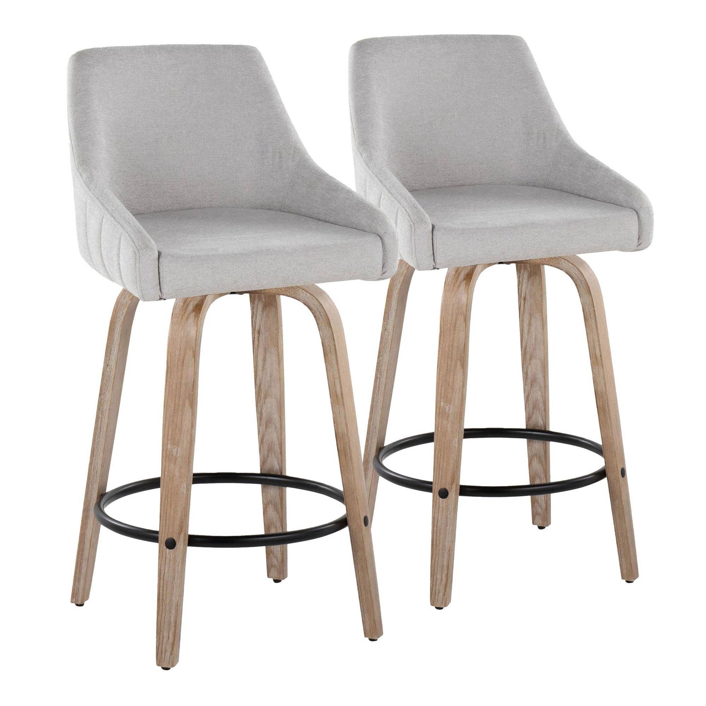 LumiSource and Grandview Gallery - Hannah 26" Fixed-Height Counter Stool WW - Set of 2