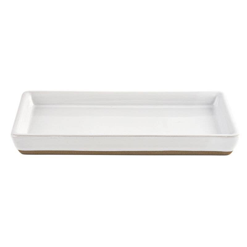 Sweet Water Decor - White Stoneware Tray - Home Decor & Gifts