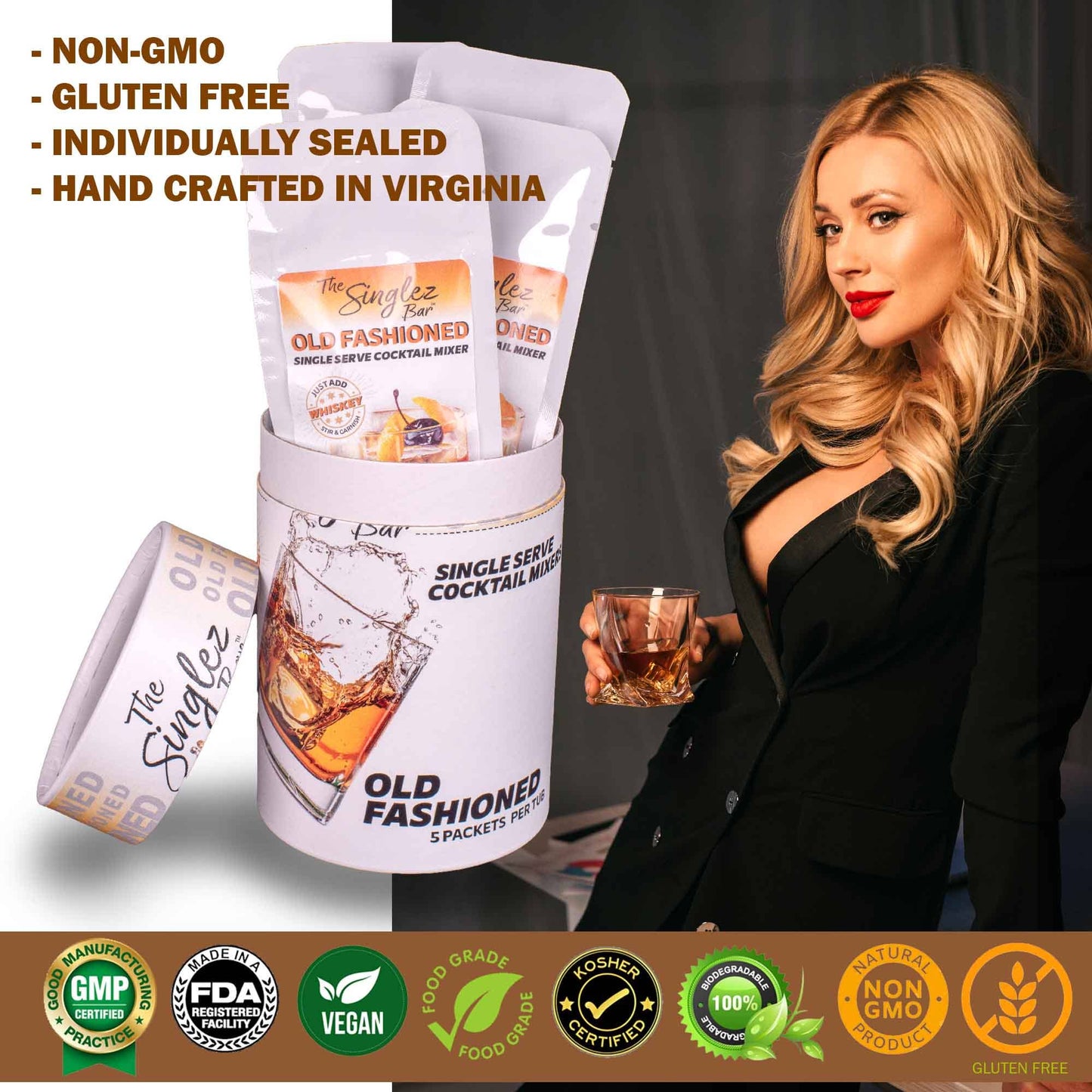 ThousandOaksBarrelCo. - Singlez Bar Old Fashioned- 5-Pack Single Serve Mixers