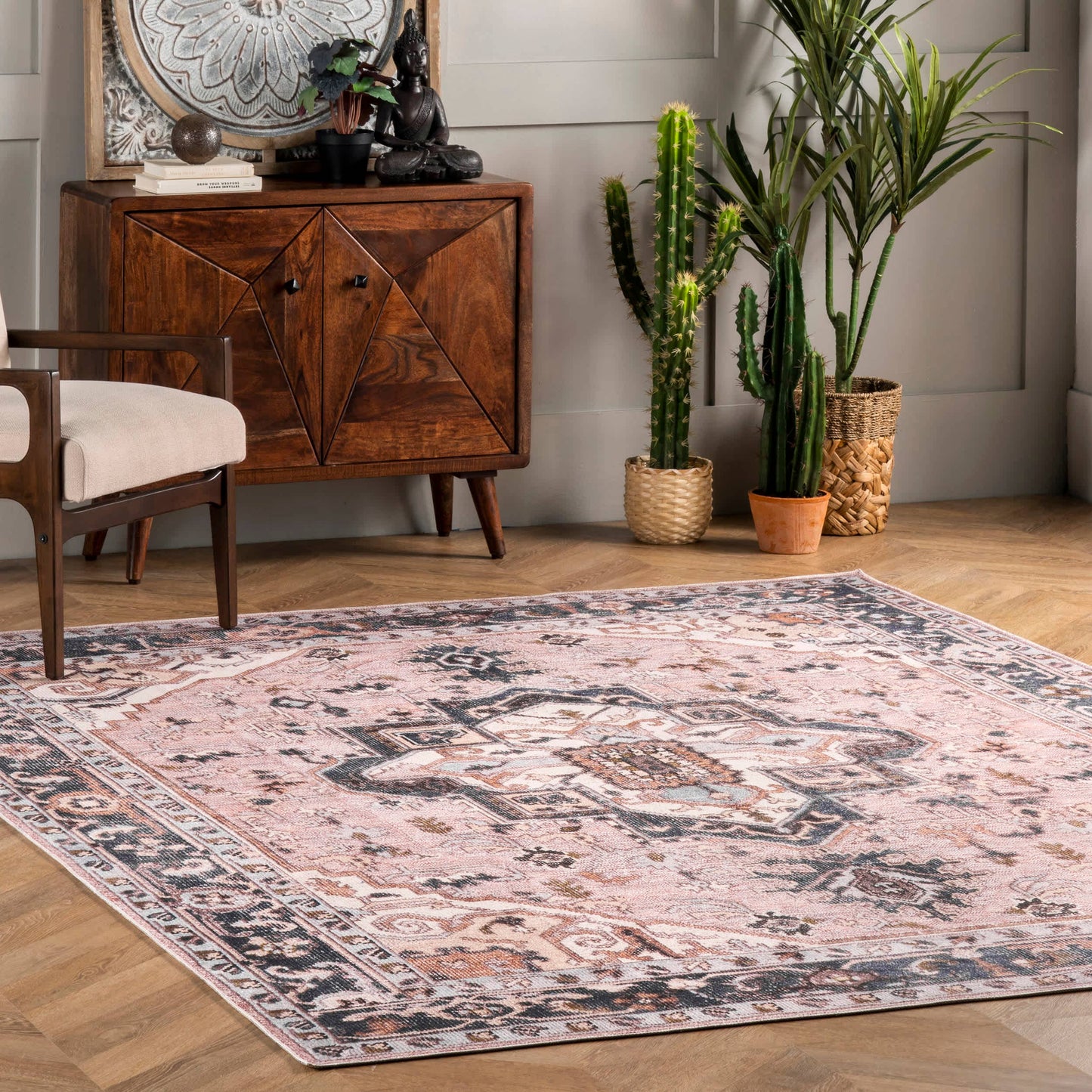 nuLOOM - Sasha Machine Washable Medallion Area Rug