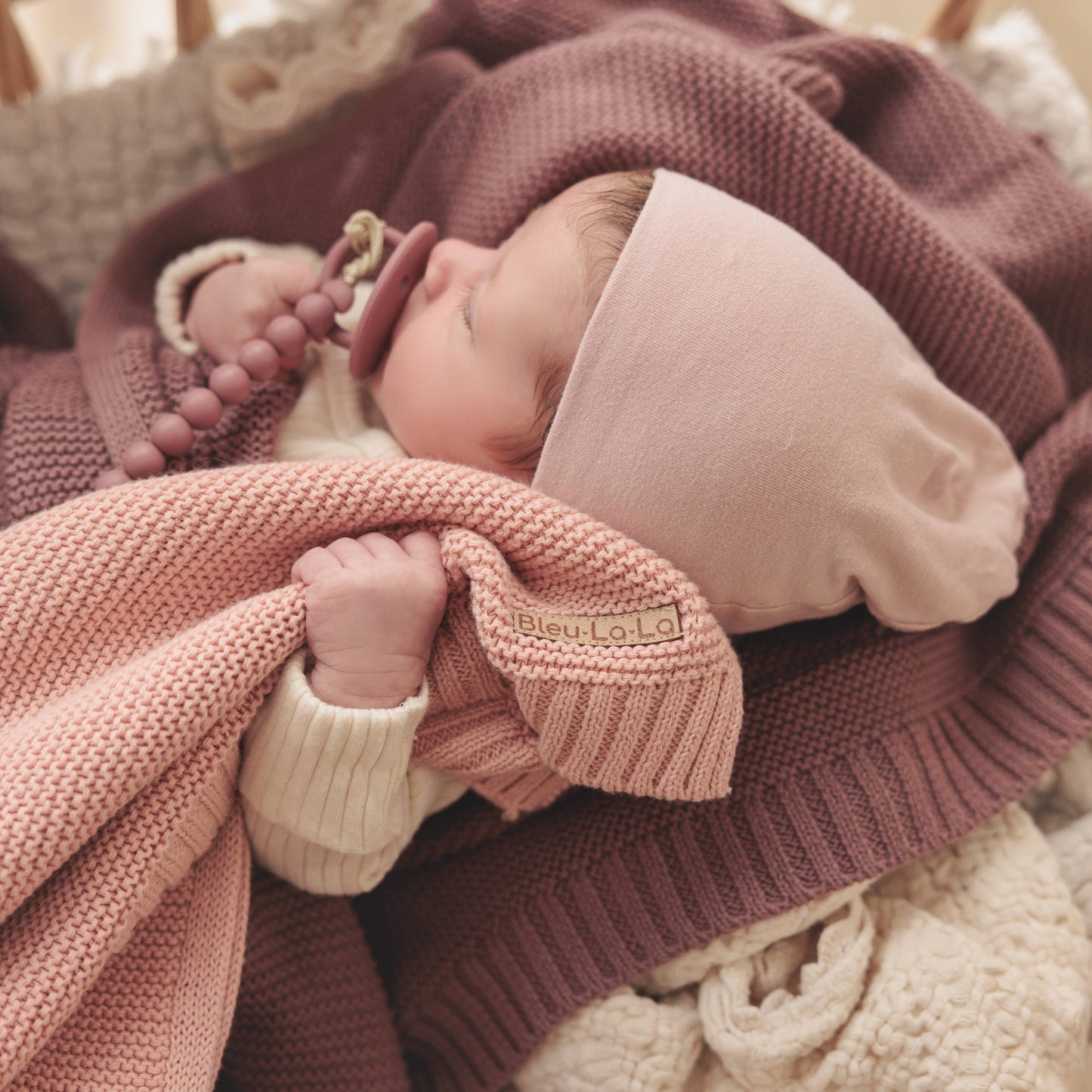 Bleu La La - 100% Organic Luxury Cotton Swaddle Receiving Baby Blanket