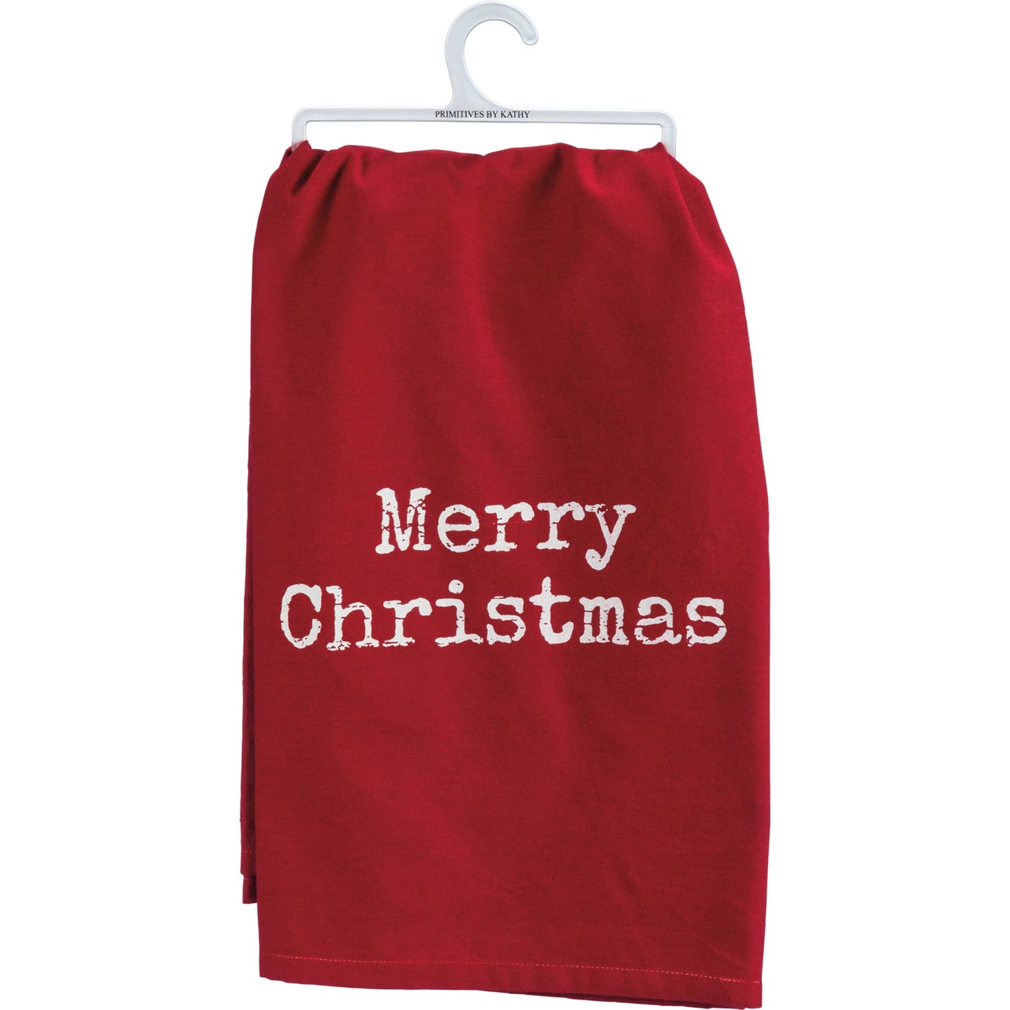 Primitives by Kathy - Red Merry Christmas Rustic Kitchen Towel