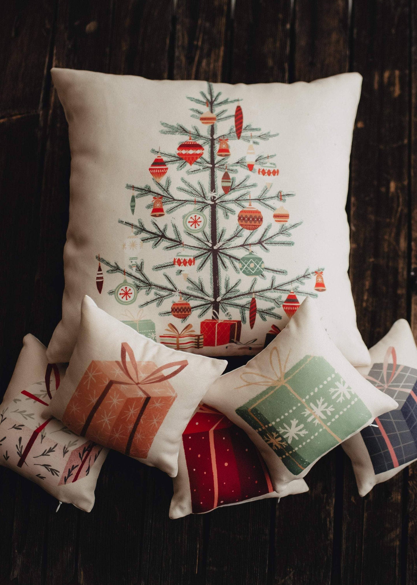 UniikPillows - Nordic Pine Christmas Tree | Throw Pillow | Thank you Gift | Teacher Gift | New Home Gift | Grandma Gift | Mom Gift | Rustic Farmhouse Decor