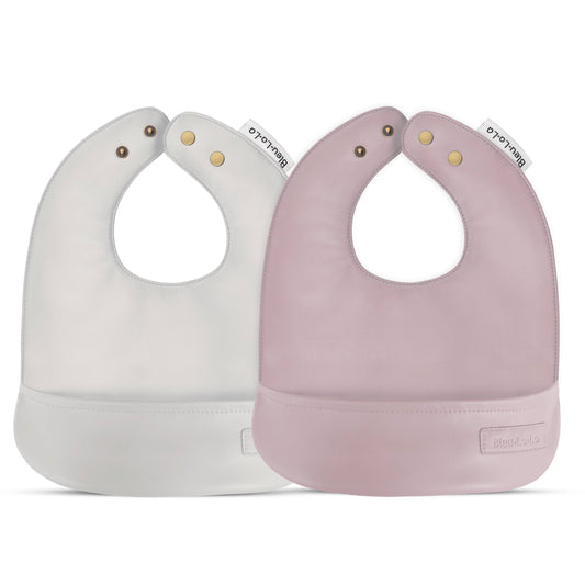 Bleu La La - Classic -Vegan leather bib 0-12 months